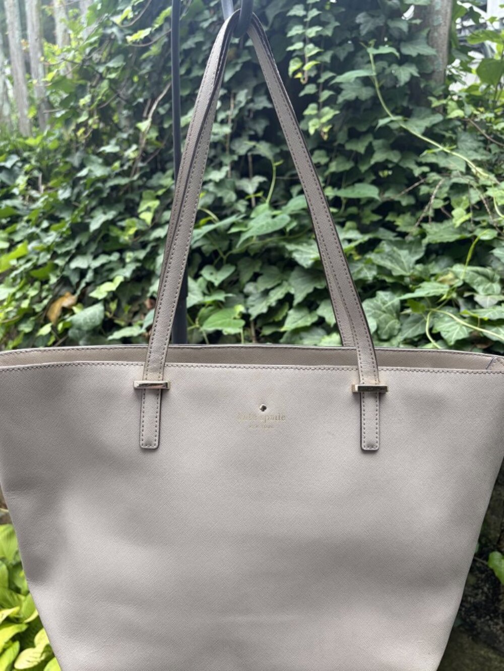 Kate Spade Cedar Street Harmony Dove Gray Large Tote Bag Purse Preppy Minimalist
